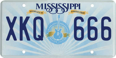 MS license plate XKQ666