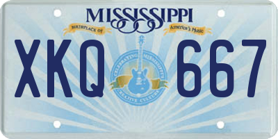MS license plate XKQ667