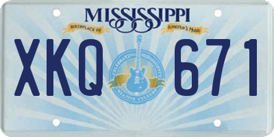 MS license plate XKQ671
