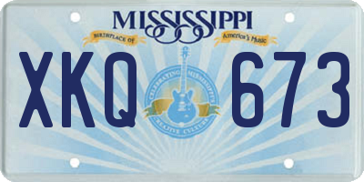 MS license plate XKQ673