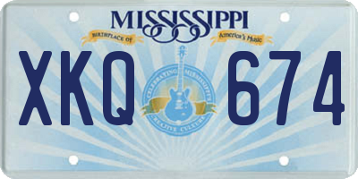 MS license plate XKQ674