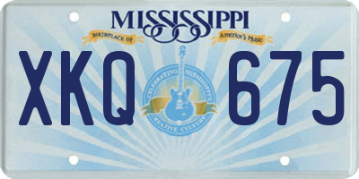 MS license plate XKQ675