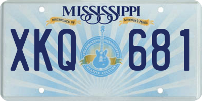 MS license plate XKQ681