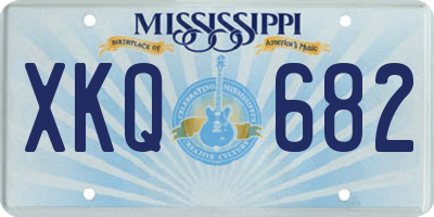 MS license plate XKQ682