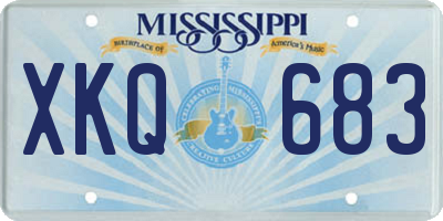 MS license plate XKQ683