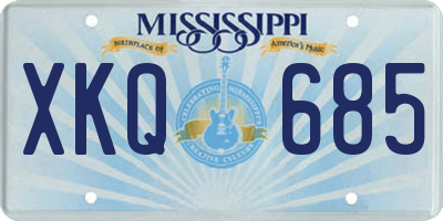 MS license plate XKQ685