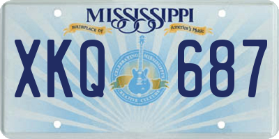 MS license plate XKQ687