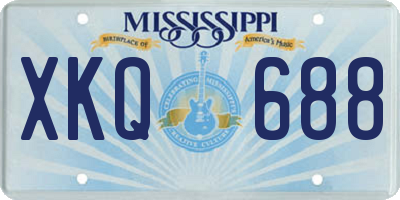 MS license plate XKQ688