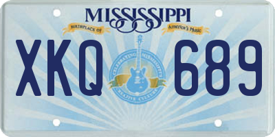 MS license plate XKQ689