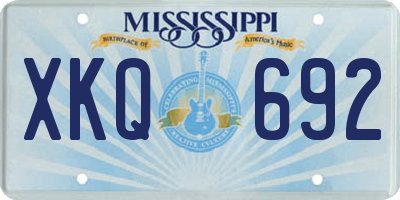 MS license plate XKQ692