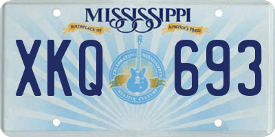 MS license plate XKQ693