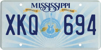 MS license plate XKQ694