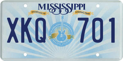 MS license plate XKQ701
