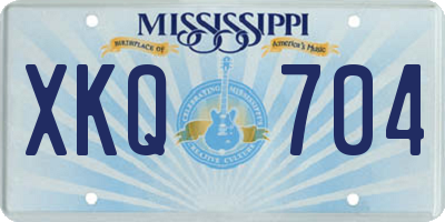 MS license plate XKQ704