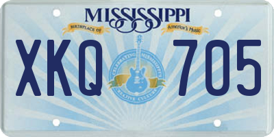 MS license plate XKQ705
