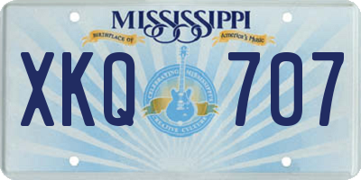 MS license plate XKQ707