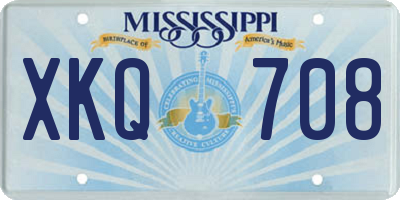 MS license plate XKQ708