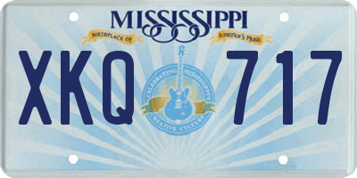 MS license plate XKQ717