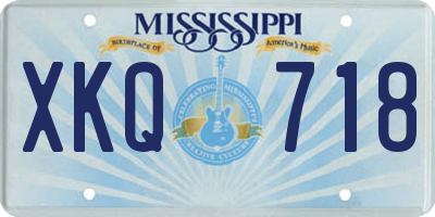 MS license plate XKQ718