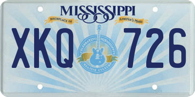 MS license plate XKQ726