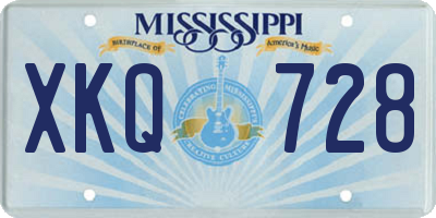 MS license plate XKQ728