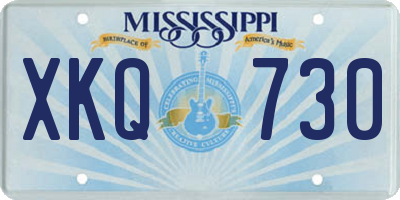MS license plate XKQ730