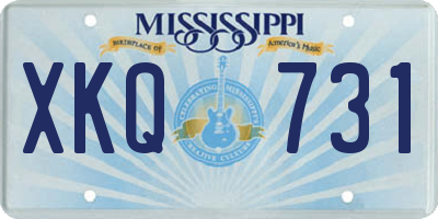 MS license plate XKQ731
