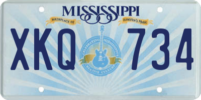 MS license plate XKQ734