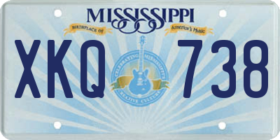 MS license plate XKQ738