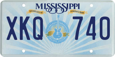 MS license plate XKQ740