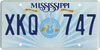 MS license plate XKQ747
