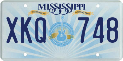 MS license plate XKQ748