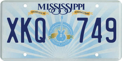 MS license plate XKQ749