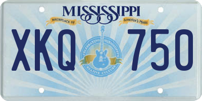 MS license plate XKQ750