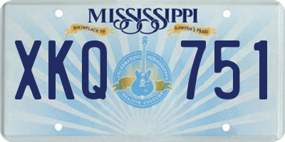 MS license plate XKQ751