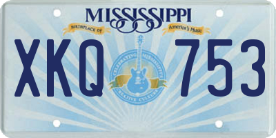 MS license plate XKQ753