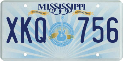 MS license plate XKQ756
