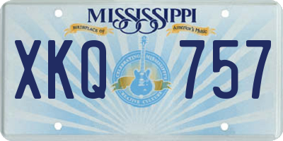 MS license plate XKQ757