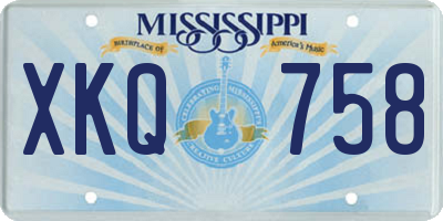 MS license plate XKQ758