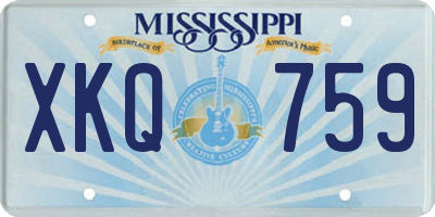 MS license plate XKQ759