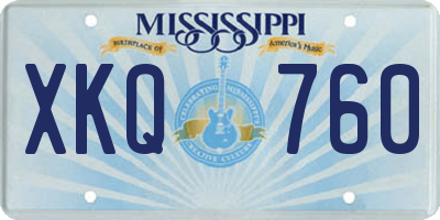 MS license plate XKQ760