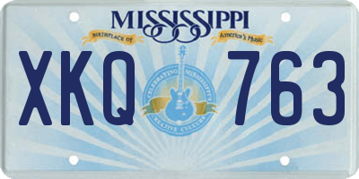 MS license plate XKQ763