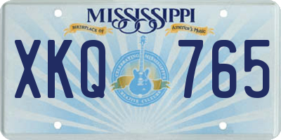 MS license plate XKQ765