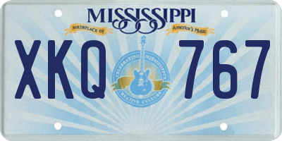 MS license plate XKQ767