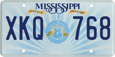 MS license plate XKQ768