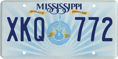 MS license plate XKQ772