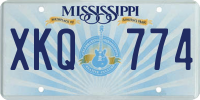 MS license plate XKQ774