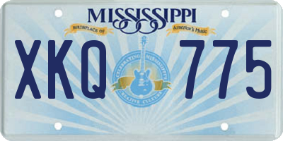 MS license plate XKQ775