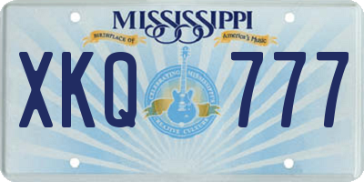 MS license plate XKQ777