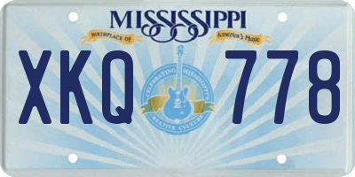 MS license plate XKQ778